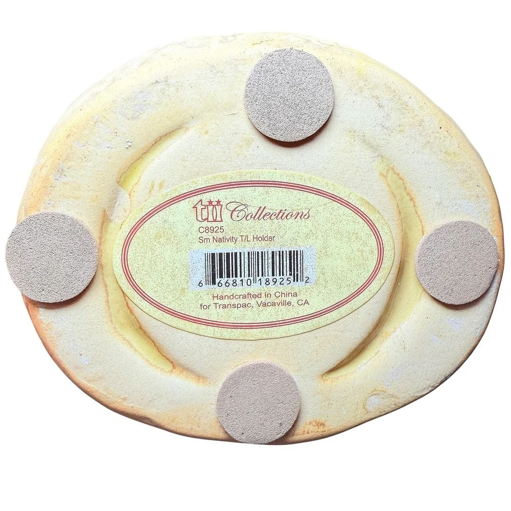 Collections Nativity Scene Holy Family 3 Kings Tea Light Candle Holder‎ Ceramic